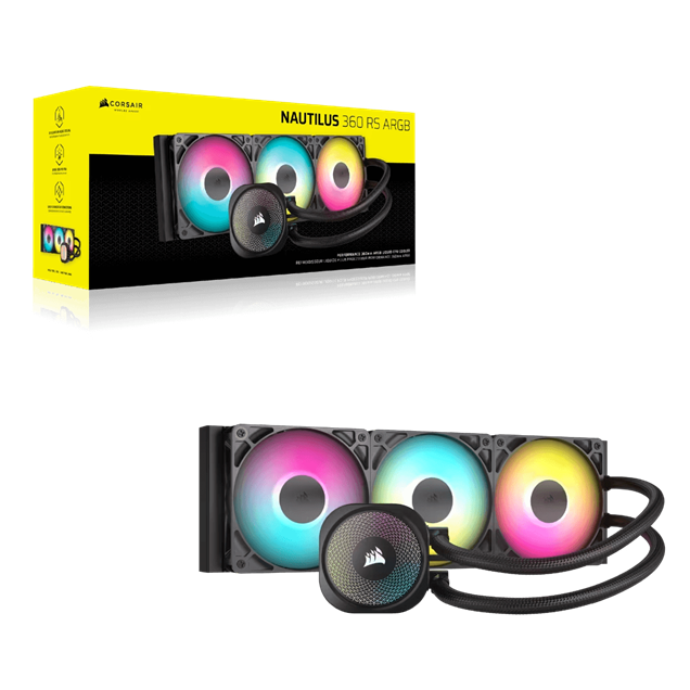Corsair NAUTILUS 360 RS 360mm ARGB AiO Liquid CPU Cooler in Black